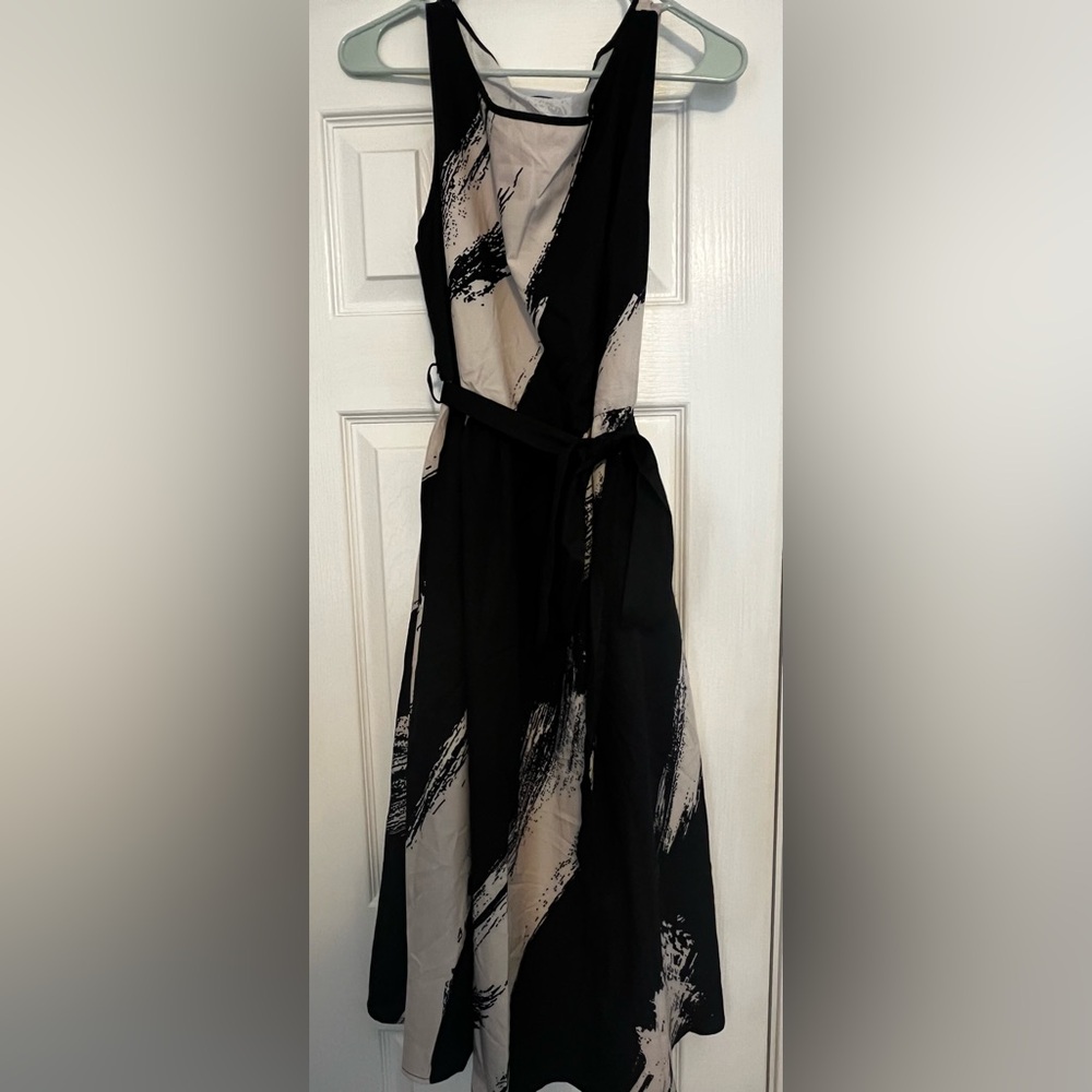 Bloomchic Black and Light Tan Women's Dress